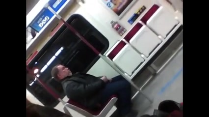 Man caught jacking in a public train