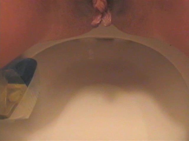 Lady does a soft messy poo in toilet 2
