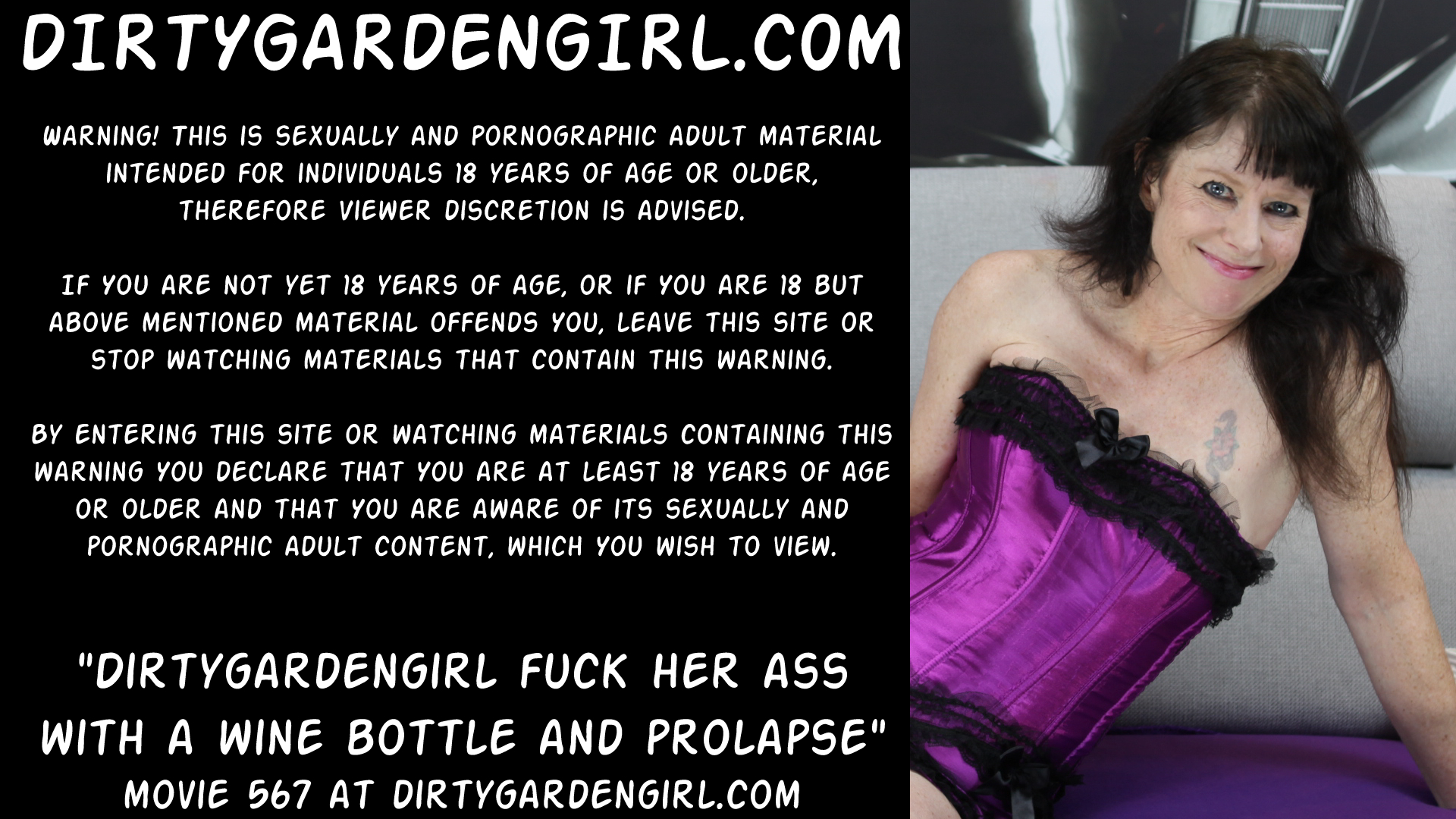 Dirtygardengirl fuck her ass with a wine bottle and prolapse
