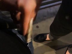 ATM drain and spit on cash slave's face