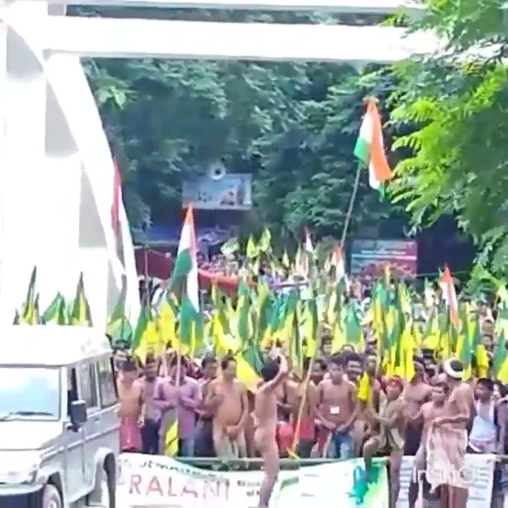 BUNCH OF ASIAN MEN PROTEST NAKED IN THE STREET