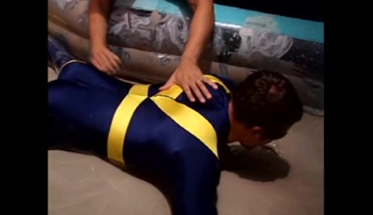 blue superhero is danger!