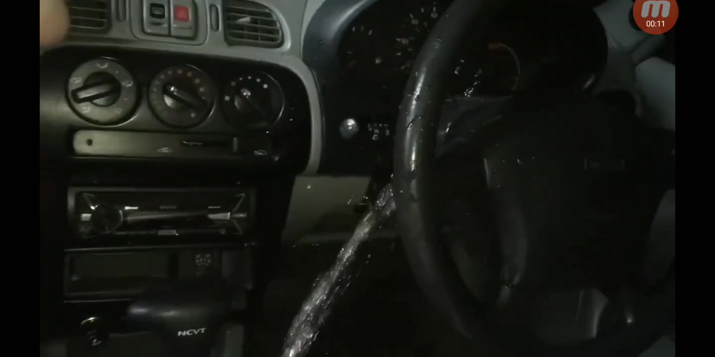 (PISS) Chubby piss lover girl washes her car with her urine