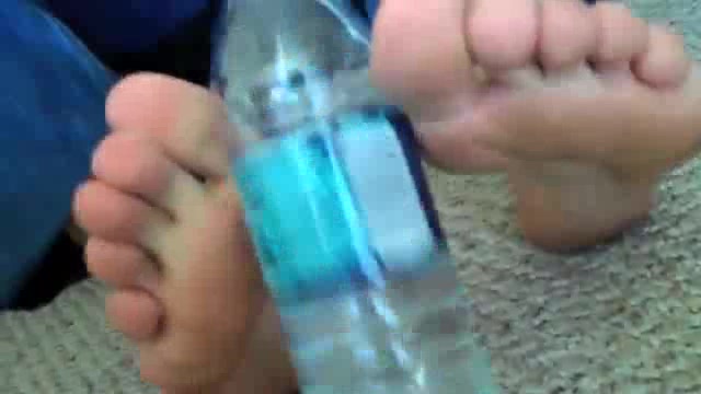 Skyler's water bottle feet