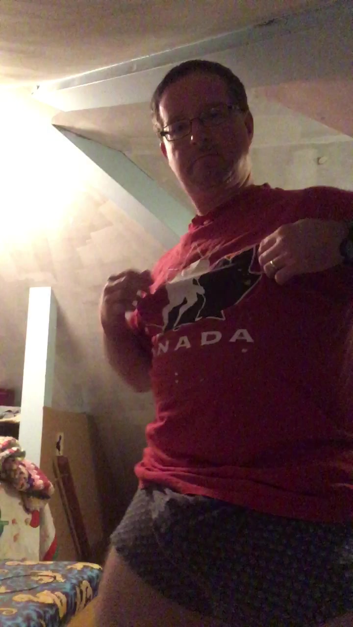 Shirt ripping and jerking off...interrupted