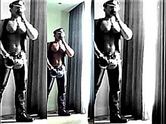LEATHER MASTER -  HORNY BRIT LEATHER COP STUD 01b - SMOKING - FAN MONTAGE