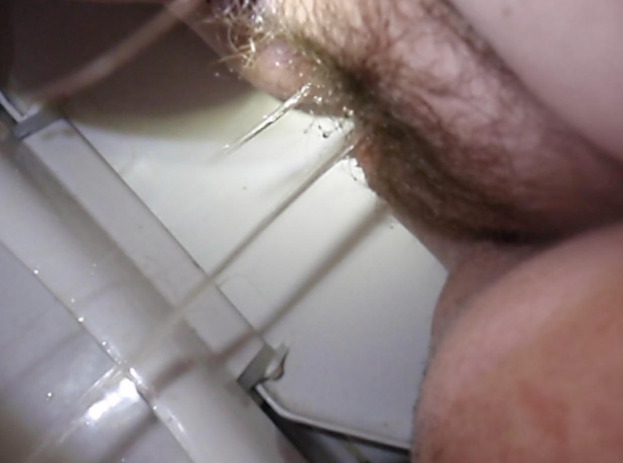 My hairy teen pussy pissing in dirty school toilet