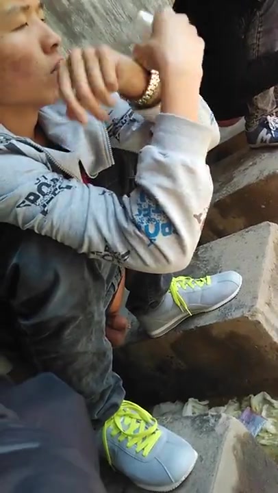 CHINESE BOY POOPING IN HOLE 2