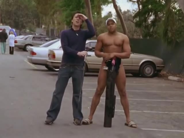 Turk from Scrubs does naked forfeit