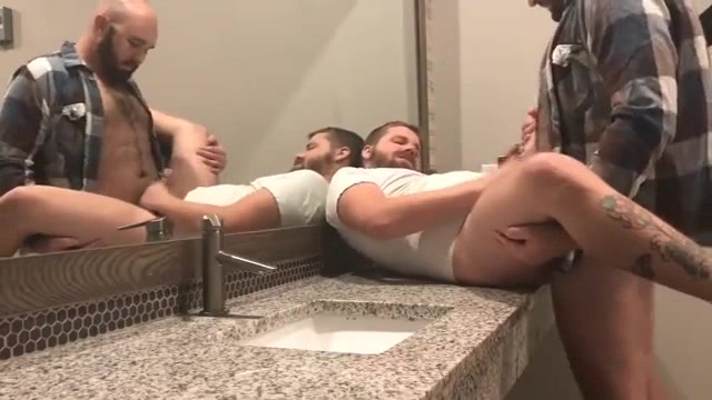 Bear pigs fuck in men's room