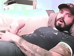 Pig busts massive nut on the couch