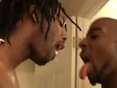 Black friends fucking (spit and cum kissing)