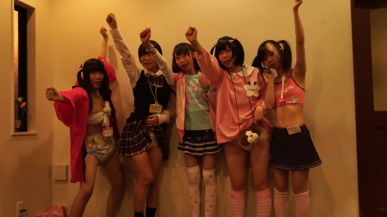 cute asian girls show off their diapers - video 2