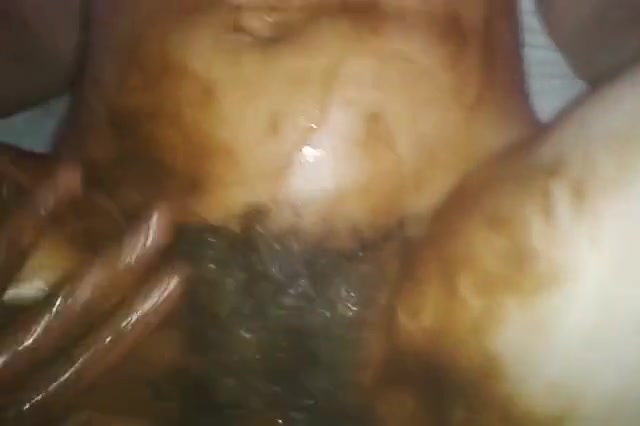 Smearing Poop On Her Beautiful Hairy Pussy