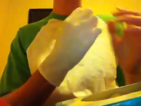Twink Puts on Two Pairs of Latex Gloves