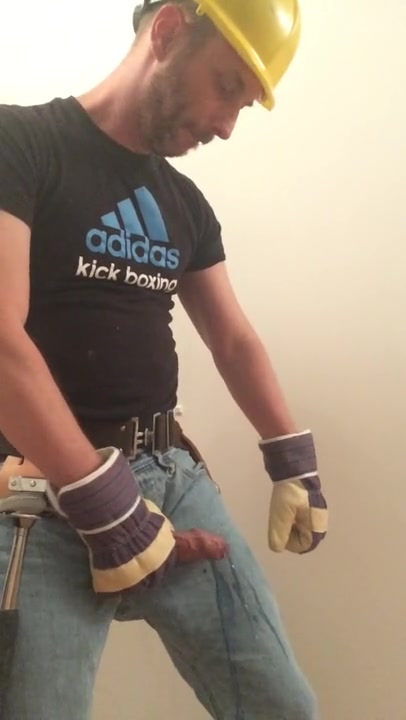 hot man shooting load on jeans