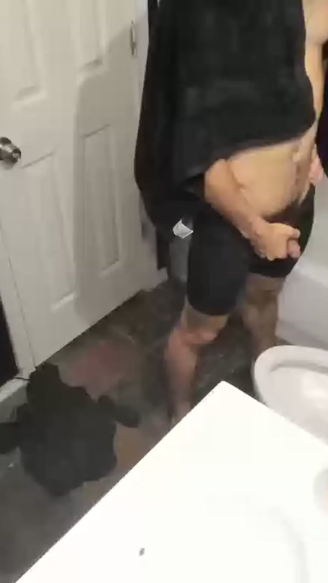 MICHAEL OUT OF SHOWER AND PISSING