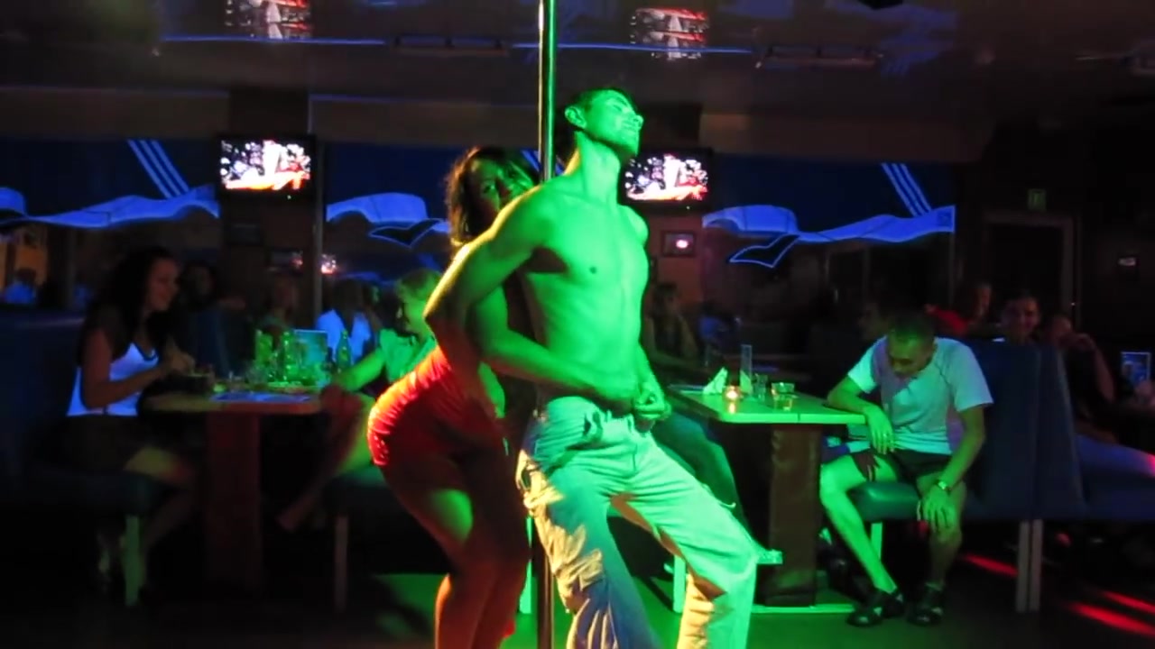 Amateur lad stripped by stripper