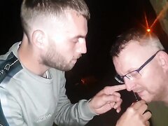 Forced intox (poppers training) with old British slave