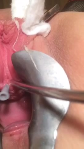 Teen urethra fucked with long needle until bleeding