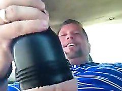 Verbal redneck dad fucks a flashlight