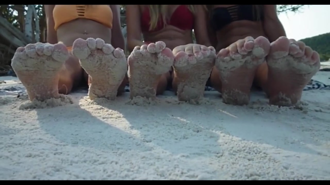 Dirty, Sandy Feet of 3 Girls