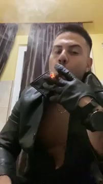 Leather gloves cigar