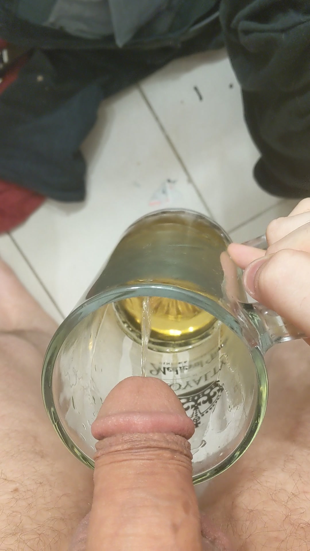 Big Dick Pig Drinking His Own Piss