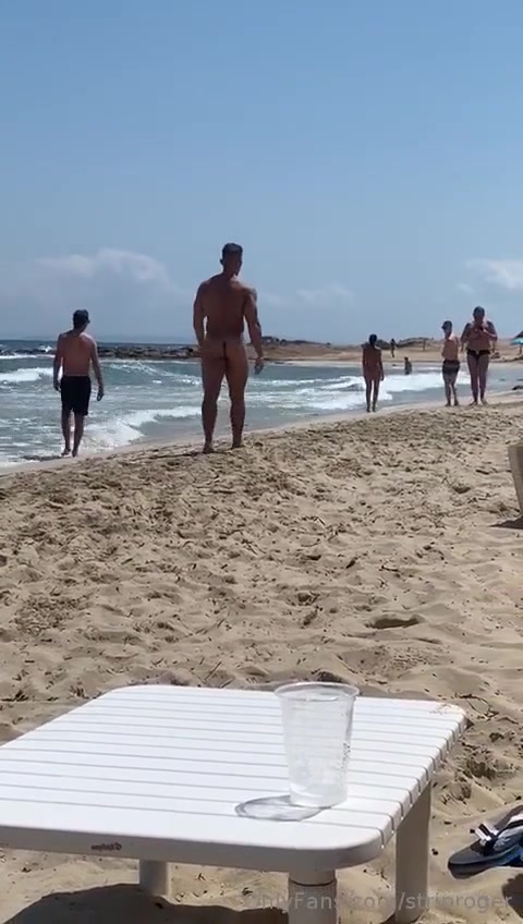 BIG ROGER ON THE BEACH NAKED 2 - video 2