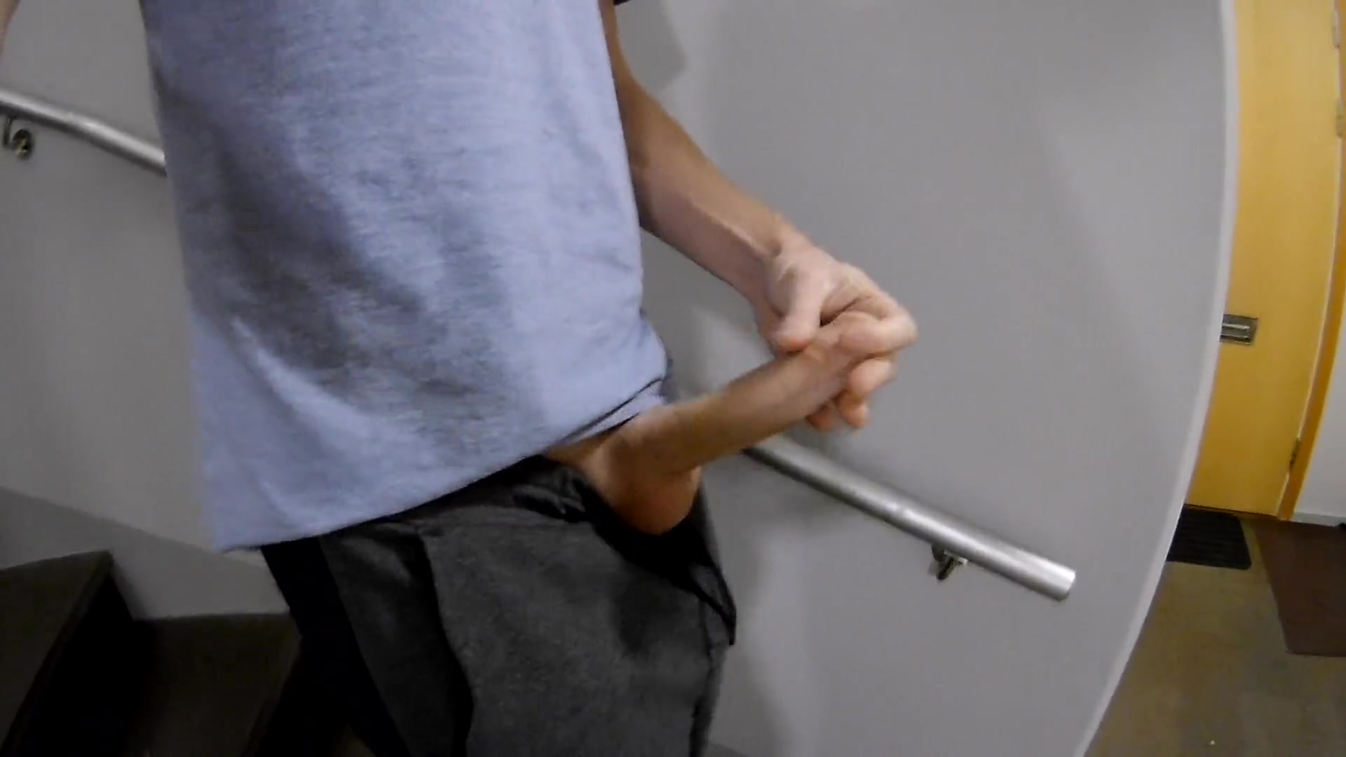 Wanking around the apartment block