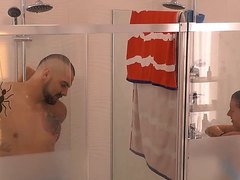 Hot Polish Daddy Showering On Reality TV Show