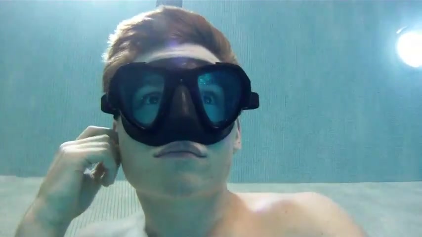 Cutie breatholding underwater in pool - video 2