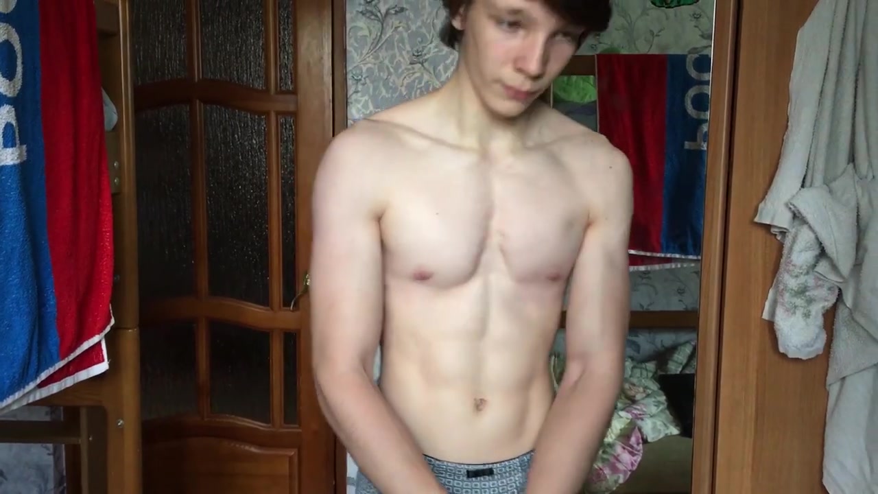 SKINNY ATHLETIC MUSCLE BOY WITH BONER