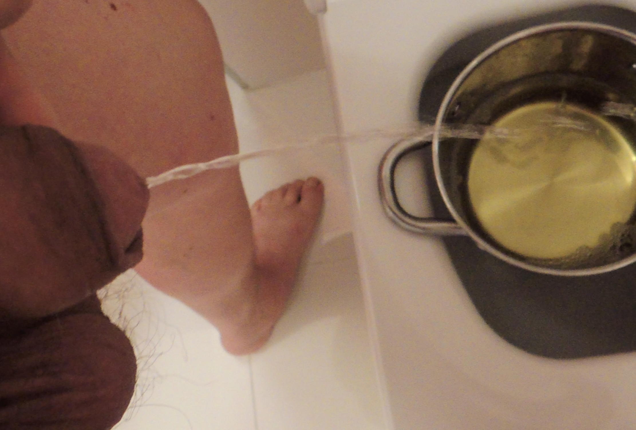 Me pissing in buckets, condoms, toilets with foreskin teen d