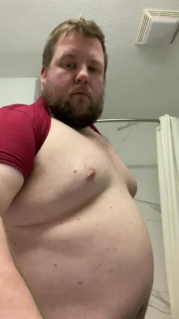 Fat guy plays with his sexy tits