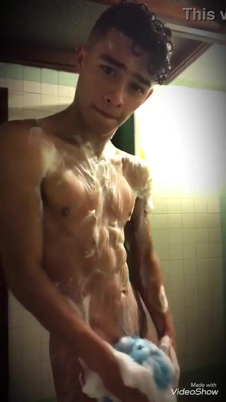 Boy taking a bath