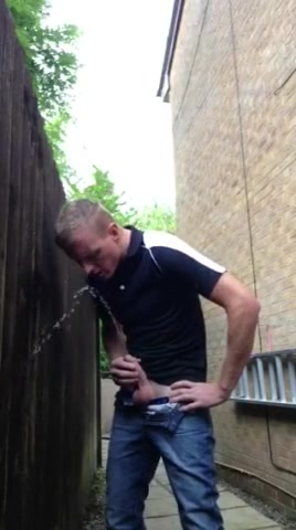Sexy Guy has a Taste of his own Piss in Backyard