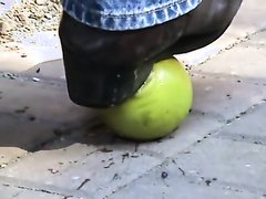 My Durango Boots Slowly Crushing an Apple in Public