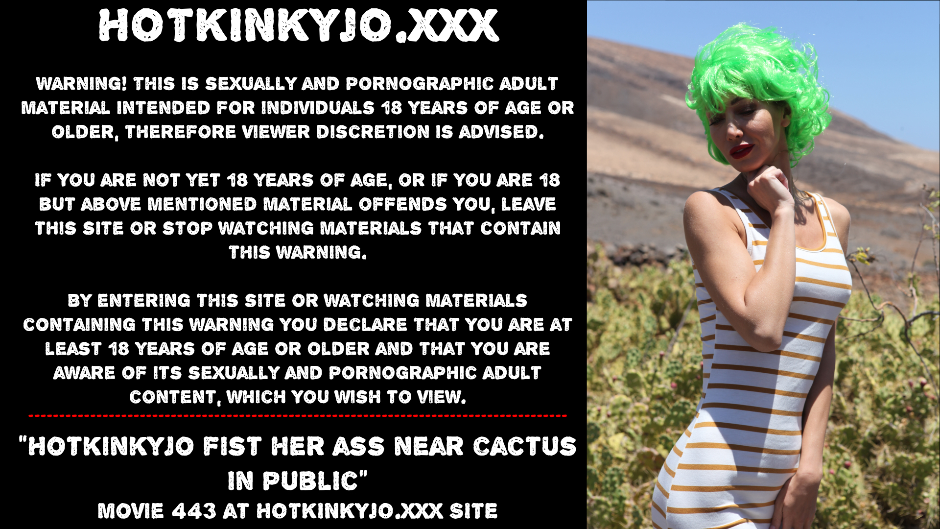 Hotkinkyjo fist her ass near cactus in public