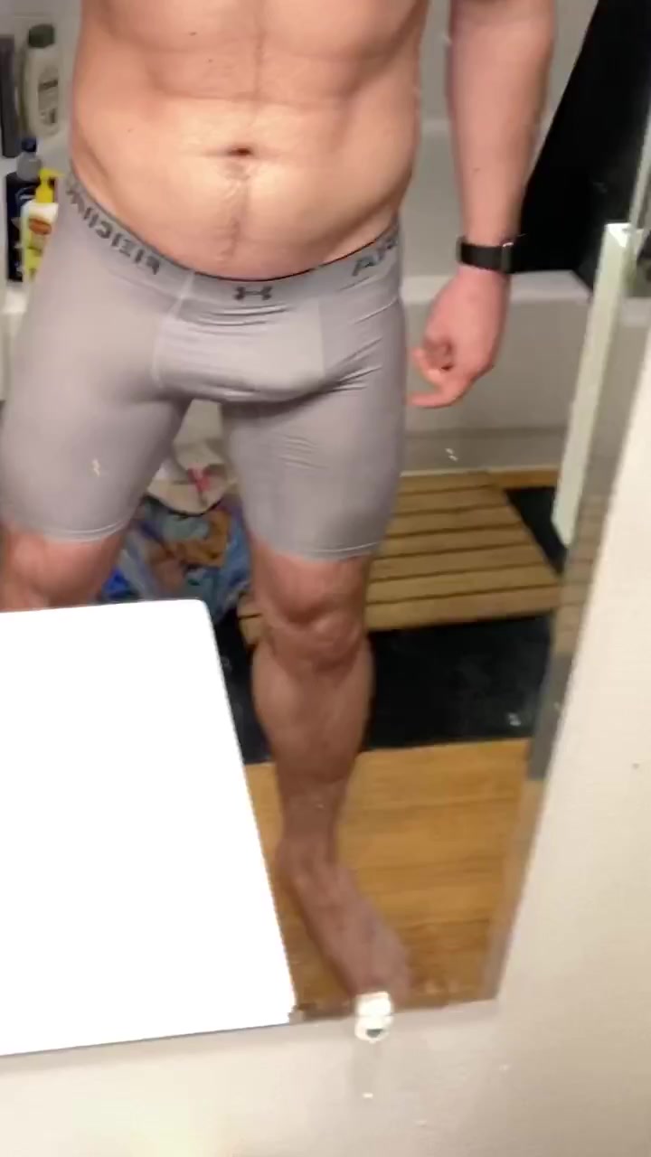 Me After the Gym in UnderArmour Compression Shorts Cock Outline -  ThisVid.com