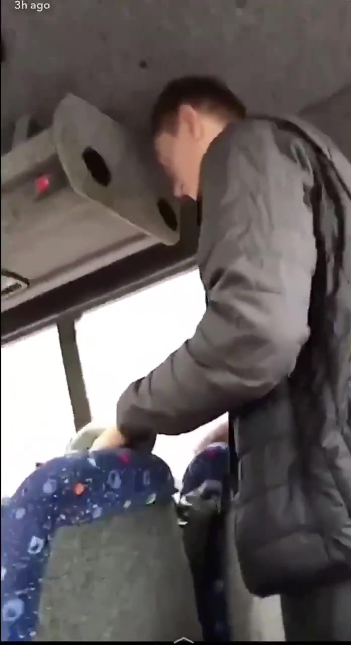 cock shake in a bus