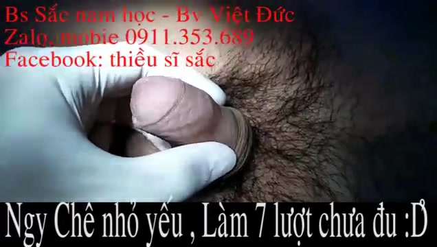 Doctor playing with vietnamese cock