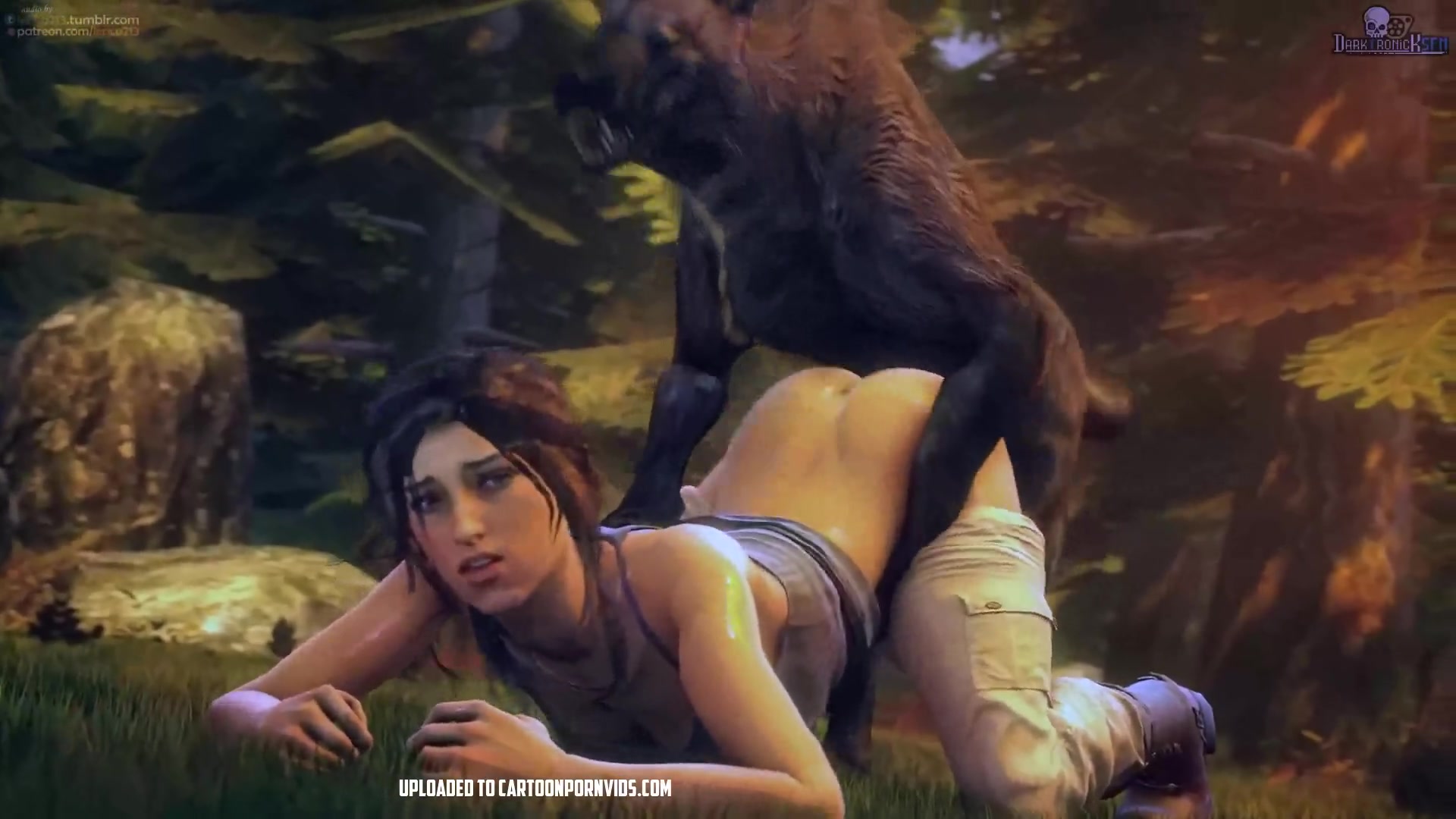 Lara Croft and werewolf