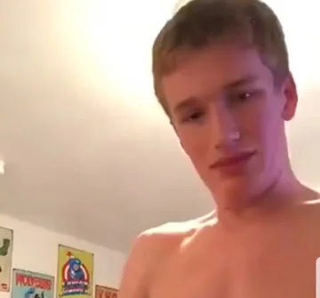 18 yr old blond twink gets too horny and blows huge load - ThisVid.com