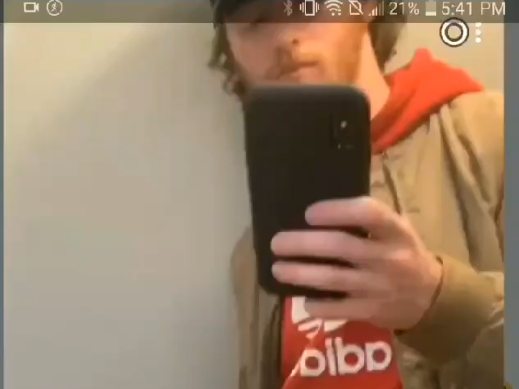 Ginger beard bro dude likes to show off in public restroom