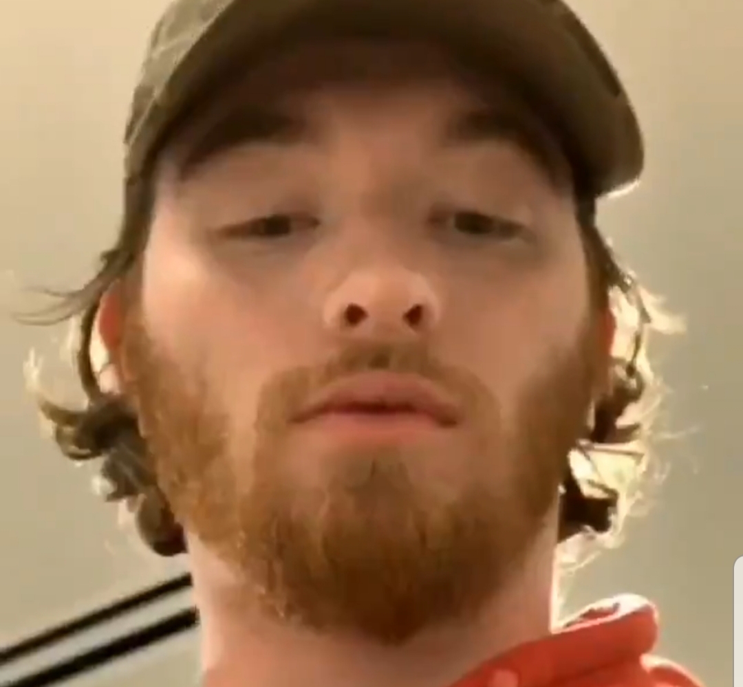 Ginger beard bro dude flashing cock in public restroom