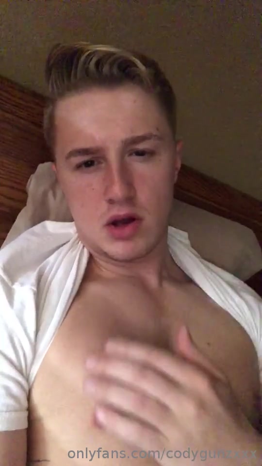 CODY STROKING AND CUMMING ON BED