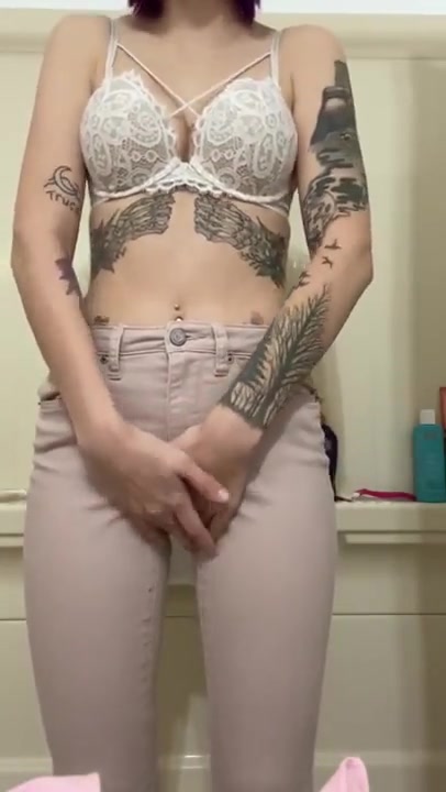 sexy girl with tattoos pissed