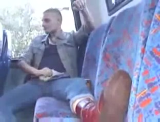 Alpha lad jerks off in bus