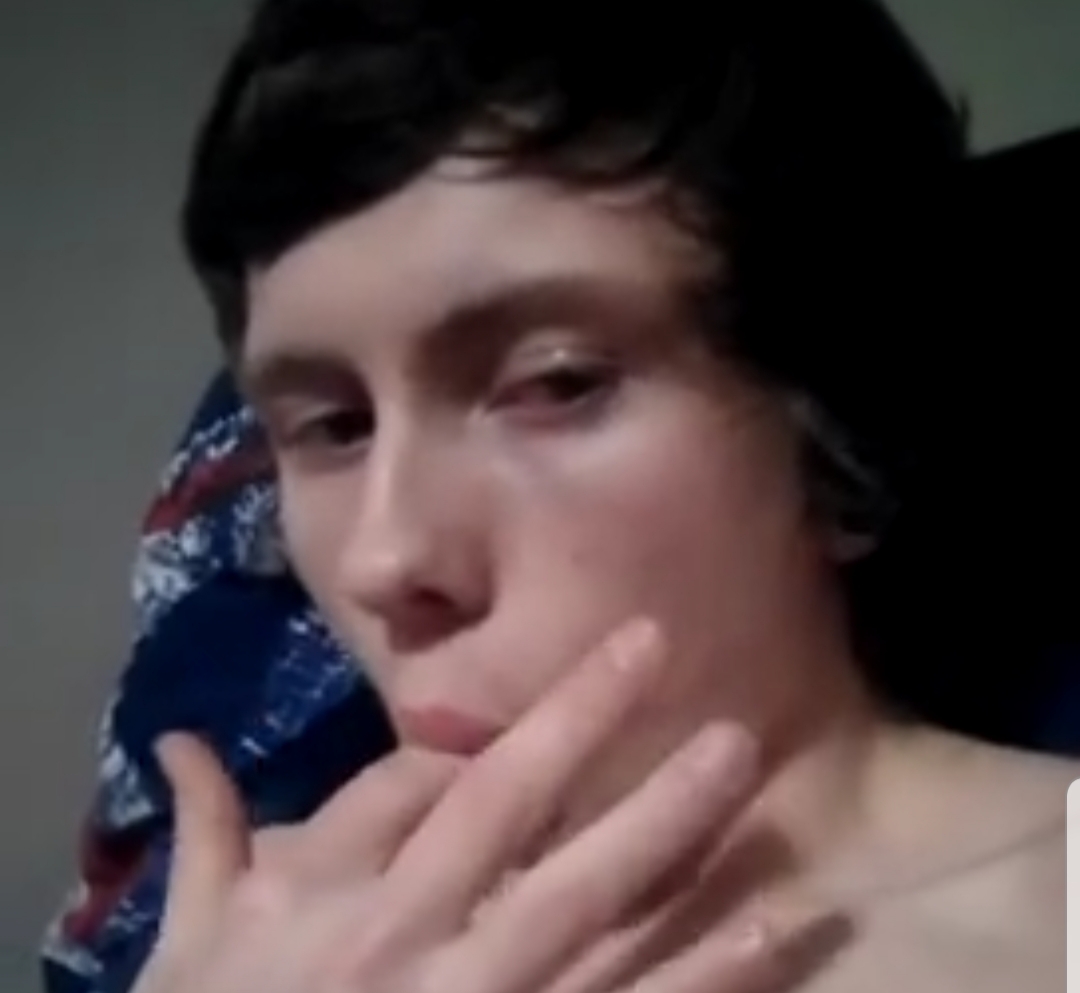 Smooth 18 yr old twink puts two fingers up his butt